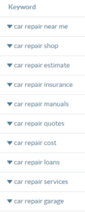 lsi auto repair ubersuggest