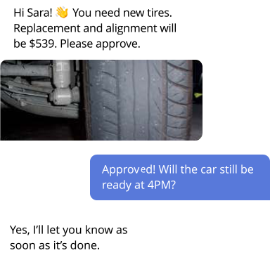 auto service messaging