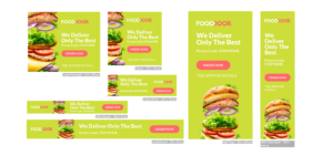 digital ad example lucky 7 food restaurant colorful simple easy hire