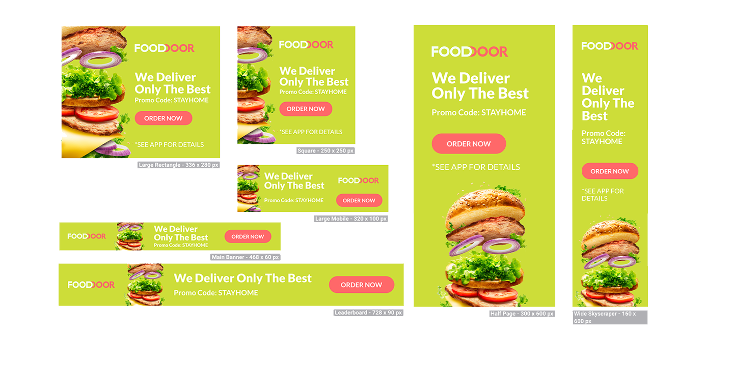 digital ad example lucky 7 food restaurant colorful simple easy hire