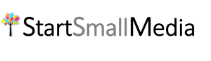 Start Small Media logo white gray 817x238