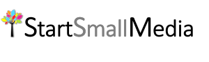 Start Small Media logo white gray 2900 x 872