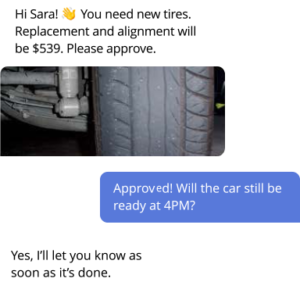 auto service messaging